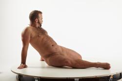 Nude Man White Sitting poses - simple Average Short Brown Sitting poses - ALL Realistic